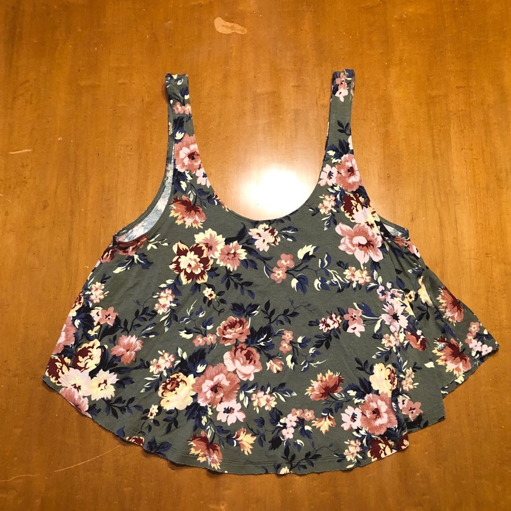 American Eagle Floral Crop Tank